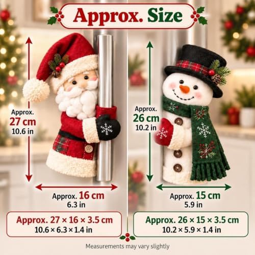 Christmas Santa & Snowman Handle Huggers – Set of 2, Handle Covers (All)