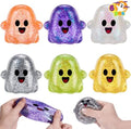 JOYIN 6 PCS Halloween Glitter Ghost Squishy Toys, Slow Rising Squishy Toys, Anxiety Relief Stress Balls, Sensory Toy for Kids Teens, Party Favors, Trick or Treating, Classroom Prize