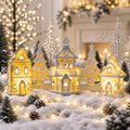 Parsin Gingerbread House Christmas Decorations - 5PC Village Set with Trees