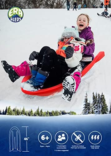 Era 46-inch Torpedo Adventurer Sled with Open Back — 1-2 Rider Plastic Toboggan