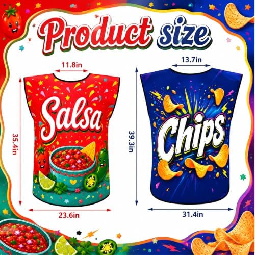 2 Pcs Chips and Salsa Costumes, Funny Halloween Couple Outfits for Adult