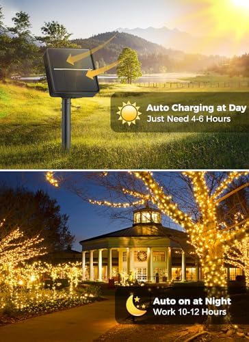 Minetom Solar Christmas Lights Outdoor Waterproof,4Pack Total 160FT 400 LED
