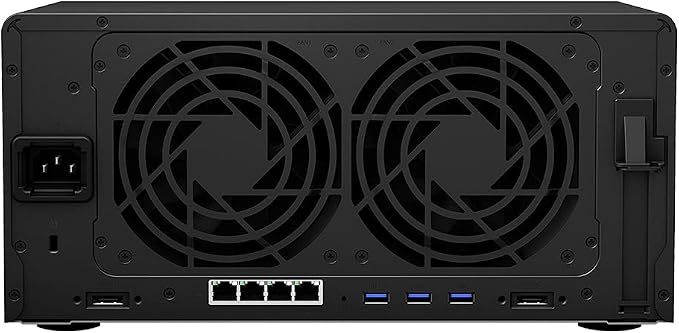 Synology DiskStation DS1821+ NAS Server with Ryzen 2.2GHz CPU, 32GB Memory, 64TB HDD Storage, 1TB M.2 NVMe SSD, 4 x 1GbE LAN Ports, DSM Operating System