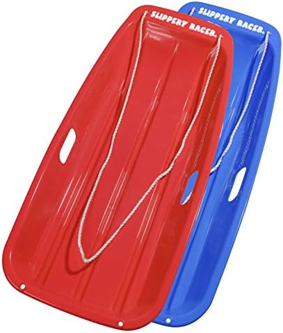 Slippery Racer Downhill Sprinter Flexible Kids Toddler Plastic Cold-Resistant Toboggan Snow Sled with Pull Rope and Handles -35 Inch