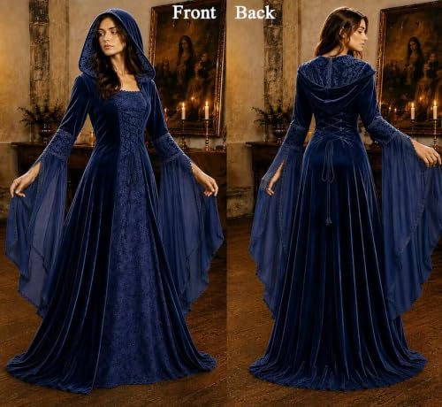 Women Deluxe Witch Dress Renaissance Vampire Halloween Costume
