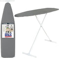 Full Size Ironing Board with Cover & Pad – Made in USA by Seymour Home Products Adjustable Steel T-Legs, 35" High Perforated Top for Steam Durable Iron Board for Home, Laundry Room (Grey)