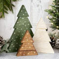 DAZONGE Christmas Decor, Set of 3 Wooden Tabletop Christmas Tree Decorations Sign, Farmhouse Neutral Freestanding X-mas Tree for Home Mantel Shelf Office