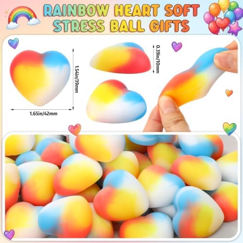 Thenshop 60 Pcs Pride Pocket Hug Rainbow Heart Decor Gift Bulk
