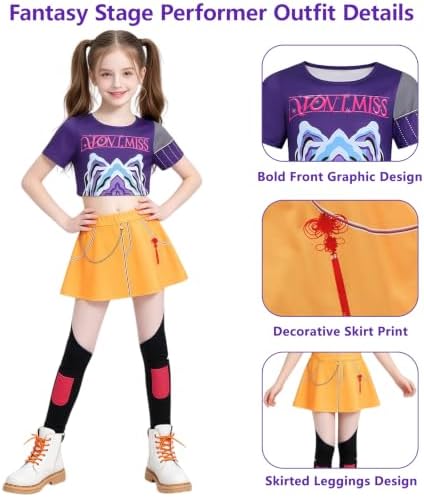Pop Performer Costume Kids Girls Halloween Costumes with Accessories Set
