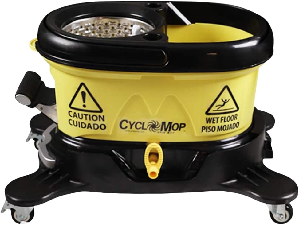 CycloMop® Commercial Spinning Spin Mop with Dolly Wheels - Heavy Duty Design for Years of Use
