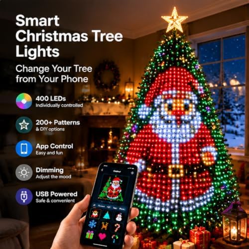Smart Christmas Tree Lights Controllable via Phone App