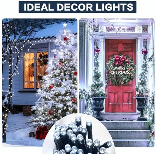 SyouHome Solar String Lights Outdoor, 4 Pack 400 LED Solar Christmas Lights
