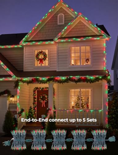 Red and Green Christmas Lights, 20FT 100 Count Incandescent Mini String Lights, Connectable Waterproof Fairy Light Christmas Decorations for Indoor Outdoor Xmas Tree Garland Garden Patio Party Decor