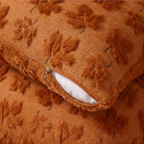 Fall Throw Pillow Covers 18x18 Set of 2 Double-Sided Maple Leaf Covers