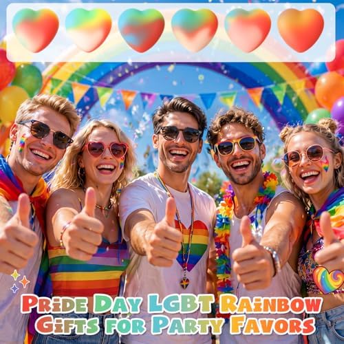 Thenshop 30 Pcs Pride Pocket Hug Rainbow Heart Decor Gift Bulk