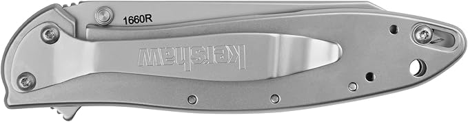 Kershaw Leek, BlackWash Pocket Knife (1660BLKW); 3 Sandvik 14C28N Steel Blade, 410 Stainless Steel Handle, BlackWash Finish, SpeedSafe Assisted Open, Frame and Tip Locks, Reversible Pocketclip; 3 OZ