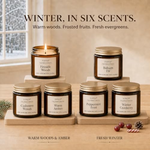 YINUO Fall & Winter Scented Candles for Home, 12 Pack Gift Set, 3.5 oz Each