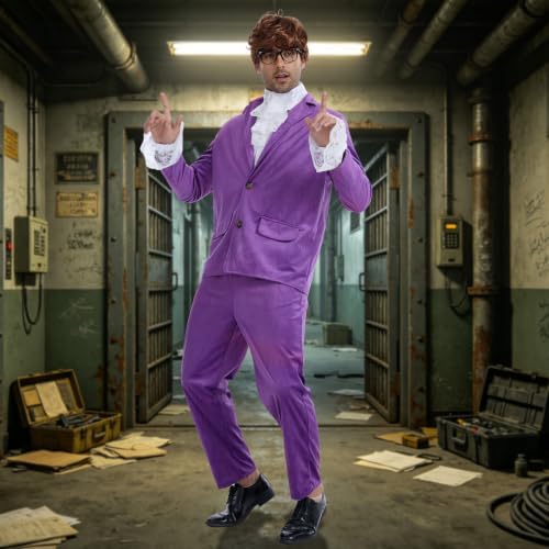 6 Pcs Mens 60's Swinger Spy Costume
