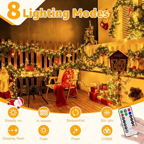 Ollny Cluster Lights Christmas 1000LED 49FT, Plug in Tree Light with Remote