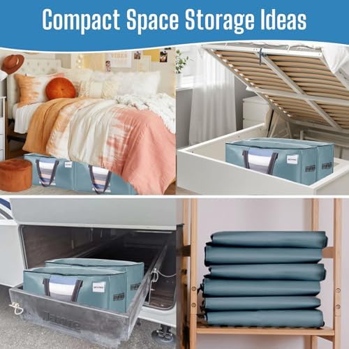 VENO Moving Bags, Wide Open Top, Clear Window, Light Blue, 4 Pack