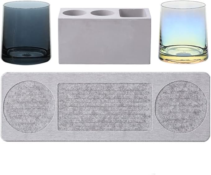 Toothbrush Rack Bathroom Countertop Toothbrush Holder Multi-Function Toothbrush Holder with Three Sinks for Toothpaste Storage Bathroom Toothbrush Holder(B)