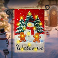 Lighted Christmas Snowman Garden Flag Outdoor Decor, 12x18 In
