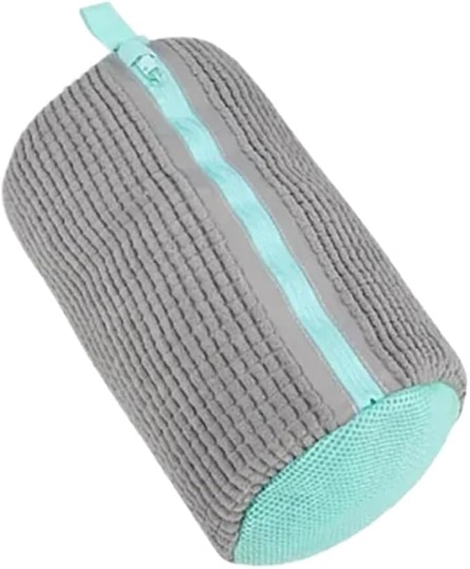 1/4PCS Shoe Washing Bag Washing Machine Laundry Bags Microfiber Closure Shoes Cleaning Bag Shoes Laundry Net Fluffy Fibers(1PCS-gray)