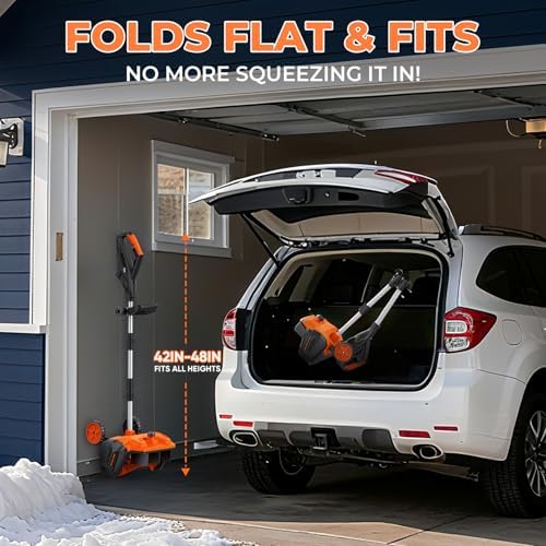 Cordless Snow Shovel- 2 * 4.5Ah Anti-Freeze Batteries,3500W Brushless Motor