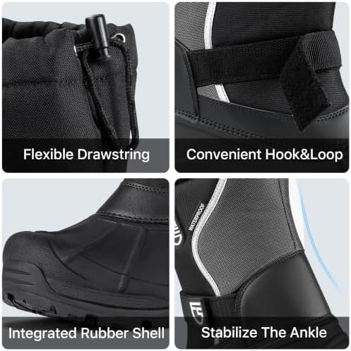 FREE SOLDIER Men's Waterproof Winter Shell Snow Boots with Removable Liner