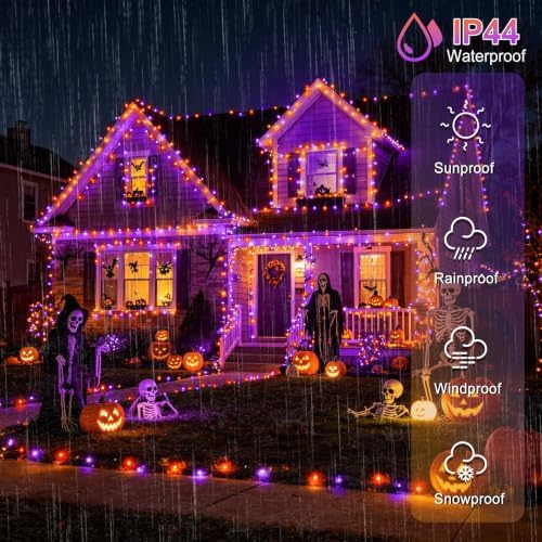 weillsnow 500 LED Halloween Lights Outdoor,164 FT Twinkle Lights Waterproof