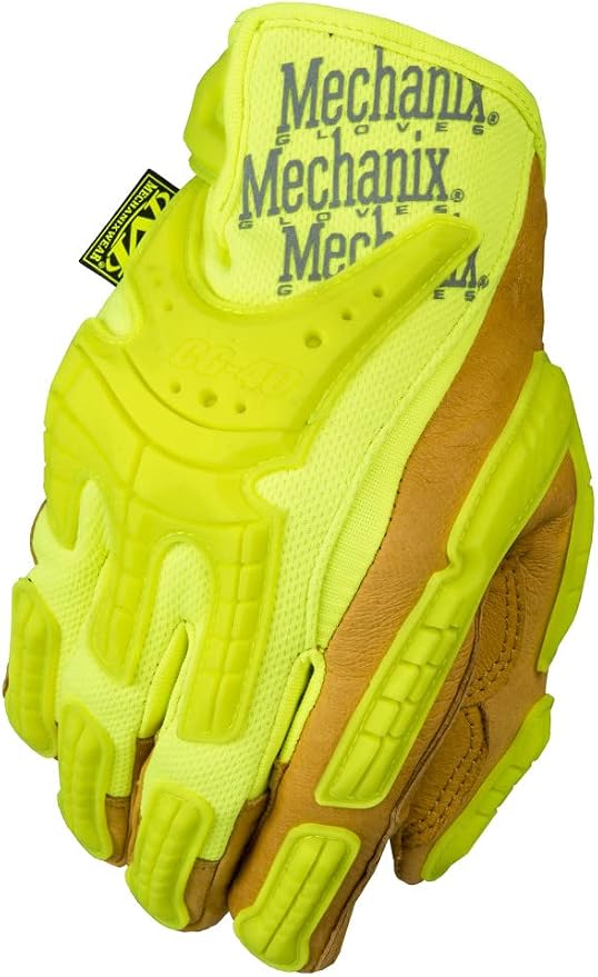 Mechanix Wear Hi-Viz CG Heavy Duty Gloves - High-Visibility Work Gloves - For Construction - Breathable Synthetic Leather - Machine Washable - Durable - Fluorescent Yellow - XX-Large