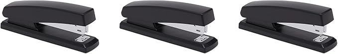 Amazon Basics Stapler Value Pack, 25 Sheet Capacity, Standard, with 3000 Staples and 3 Staple Removers, Black, 3-Pack