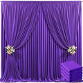 4 Panels Purple Backdrop Curtain for Parties Wedding Wrinkle Free Purple Photo Curtains Backdrop Drapes Fabric Decoration for Birthday Party Photography 20ft(W) x 10ft(H)
