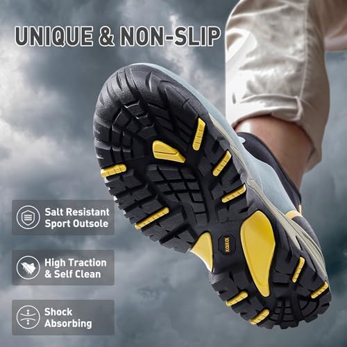 Kalkal Men's Rubber Boots, Waterproof Ankle Rain Boots, Insulated Working Booties with Comfortable Sports Sole, Outdoor Mud Boots for Yard Chore