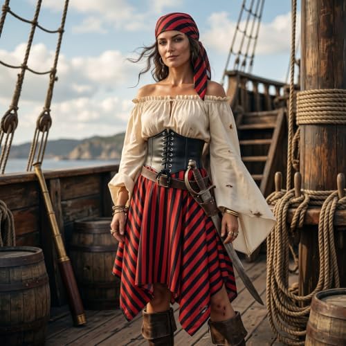 Shihanee Women Pirate Costume Outfits Renaissance Halloween