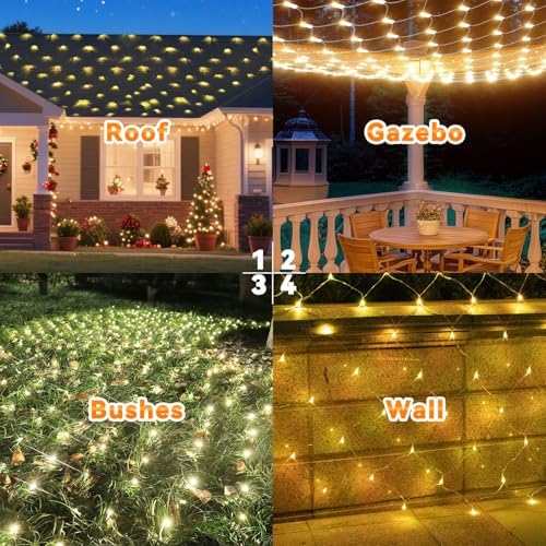 LitHome 34.5FT x 5FT Christmas Net Lights Outdoor Mesh Lights Connectable