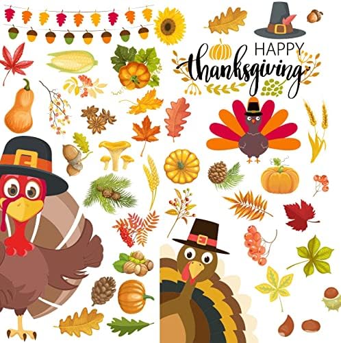 Thanksgiving Window Clings Fall Turkey Decorations Window Stickers Decals