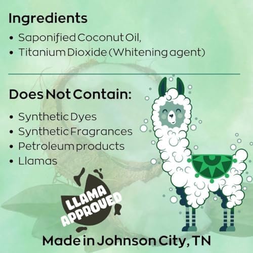 Green Llama Natural Dish Soap Bars - 4-Pack, Coconut Oil-Based, Fragrance-Free, Biodegradable Kitchen Soap | Eco-Friendly, Non-Toxic, Handmade Solid Dishwashing & Dishwasher Cleaner