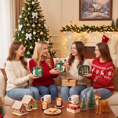 Abbylike 1 Pcs Christmas Preppy Patch Makeup Bags Bulk Holiday Makeup Bag Skincare Pouch Xmas Zipper Cosmetic Pouch Preppy Thing for Travel Christmas Women Gift (Classic,Blue)