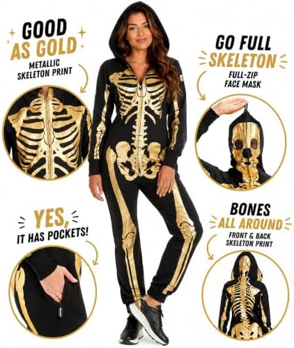 Tipsy Elves Skeleton Halloween Jumpsuit Costume for Women