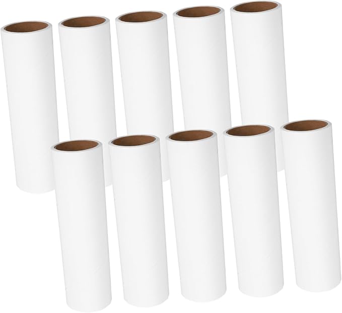38mm Lint Roller Refills 10 Rolls Sticky PET Hair Remover Replacement for Upholstery Bedding and Couch Extra Adhesive Cleaning Paper Compatible Standard Handheld Rollers
