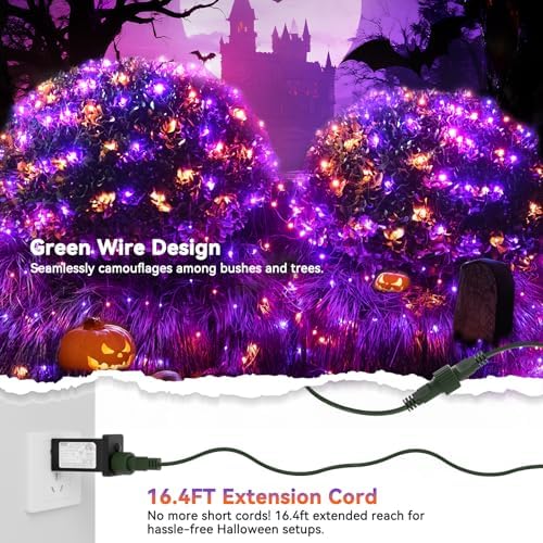 LitHome 21FT x 5FT Halloween Net Lights Outdoor Connectable, 360 LED