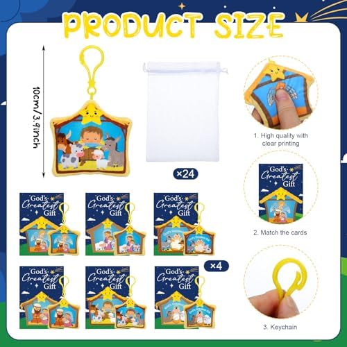 Hiboom 24 Set Christmas Religious Gift Bulk 4 Inch Nativity Baby Jesus