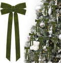 12Pcs Green Velvet Ribbon Bows Christmas Tree Decorations,5in x 10in St Patricks Day Ornaments for Tree Home Party Front Door Wreath Garland Holiday Decor