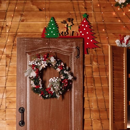 Qunclay 6 Pcs Christmas Door Corner Frame Decoration Christmas Door Topper