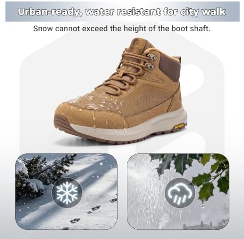 FitVille Men's Winter Boots,Extra Wide Width Thick Fur Lined Snow Boots