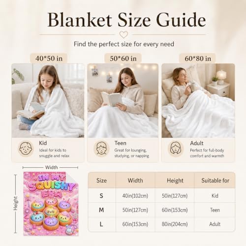 Girls Blankets Cute Dumpling Throws, 50" x 60" Kids Teens Blankets Gift