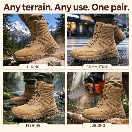 Winter Boots for Men, Fleece Lined Snow Hiking Boots, Wide Toe Box
