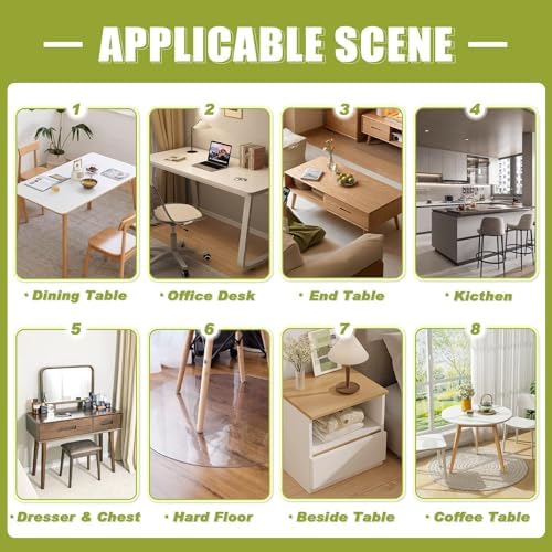 OstepDecor 16 x 24 in Clear Desk Mat 1.5mm Plastic Table Protector Pad