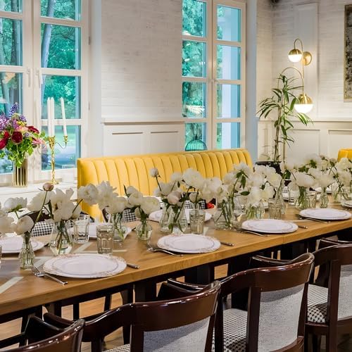 Hioasis 210 Pcs White Gold Plates for Party
